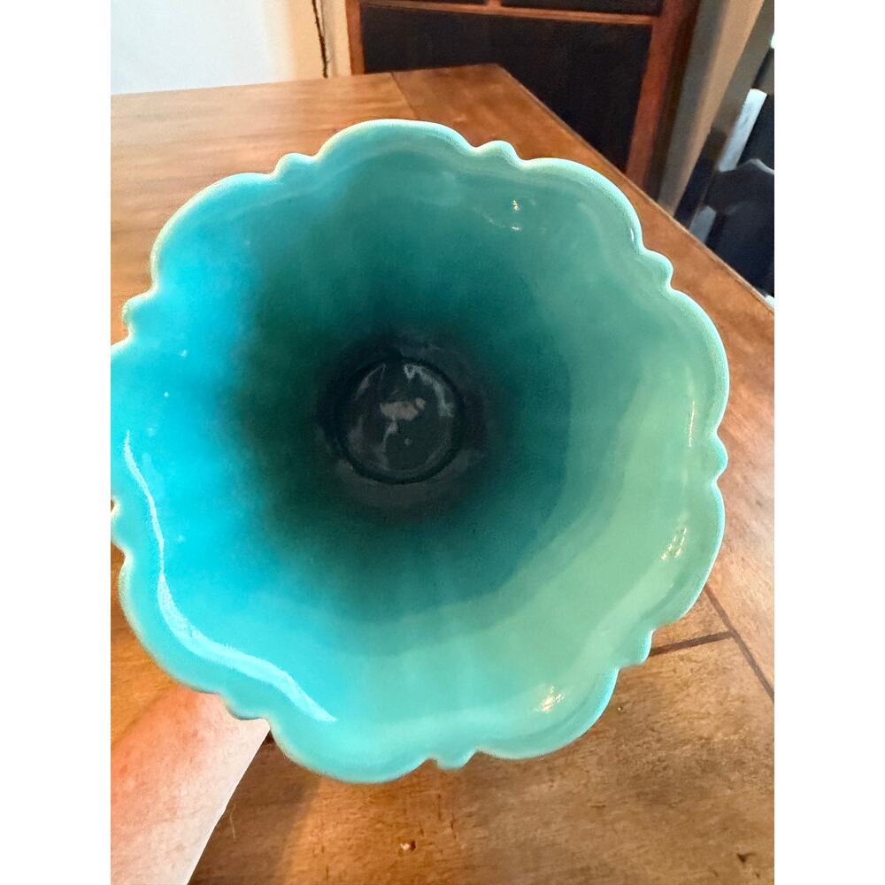 Fiesta turquoise medium vase 9.5” HLC USA ceramic flower vase Fiestaware - Picture 4 of 14
